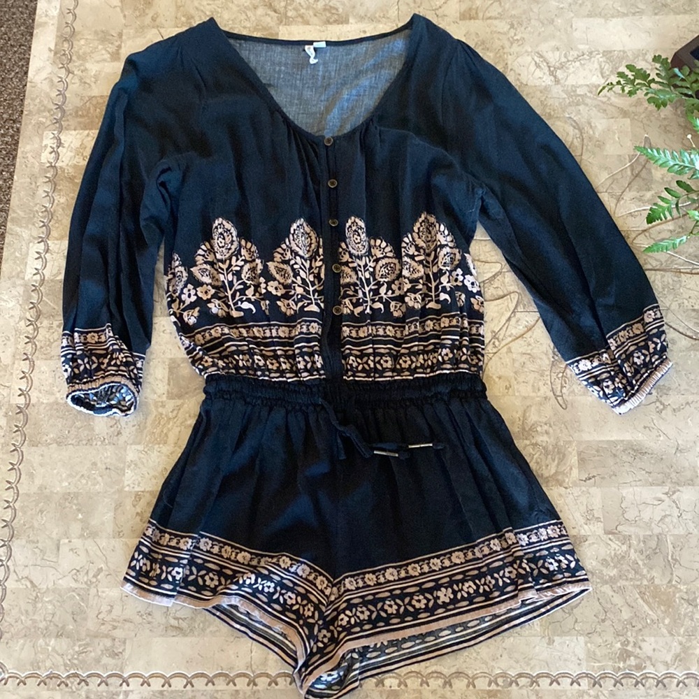 Black and beige boho Rip Curl romper